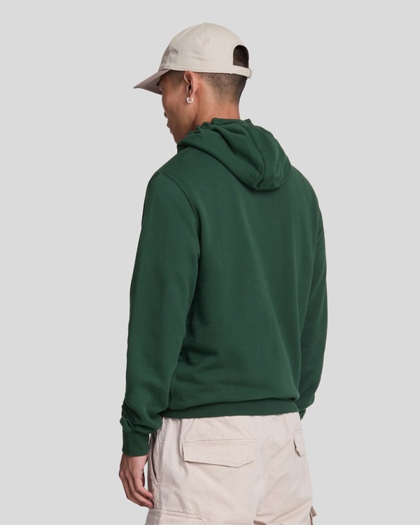 Lyle & Scott Branded Pull-over Hoodie - Dark Green