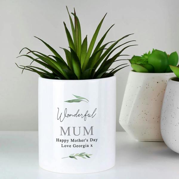 Personalised Teacher's Gift Botanical Ceramic Storage Pot - lifestyle shot