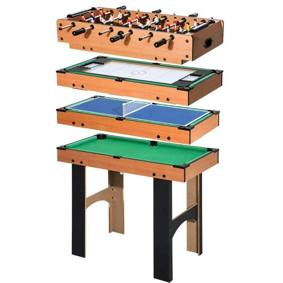 Bobobiy 4 in 1 Multi Games Table Hockey Foosball Mini Billiards Pool Table Set 2 Types