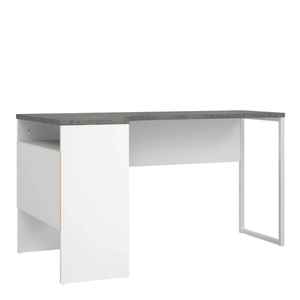 Wyld Haus Billabong White and Grey Wood Corner Desk 2 Drawers