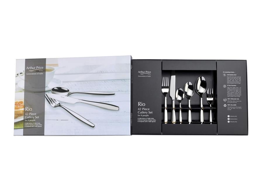 Arthur Price 'Rio' Stainless Steel 42 Piece 8 person Gift Boxed Cutlery Set