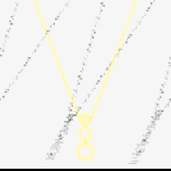 Swarovski Stilla Attract Gold Tone Plated Three Stone Zirconia Pendant Necklace 5723298