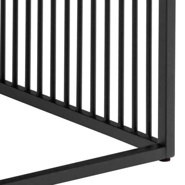 Wyld Haus Porto Wild Oak Effect Coffee Table Black Steel Wire Base