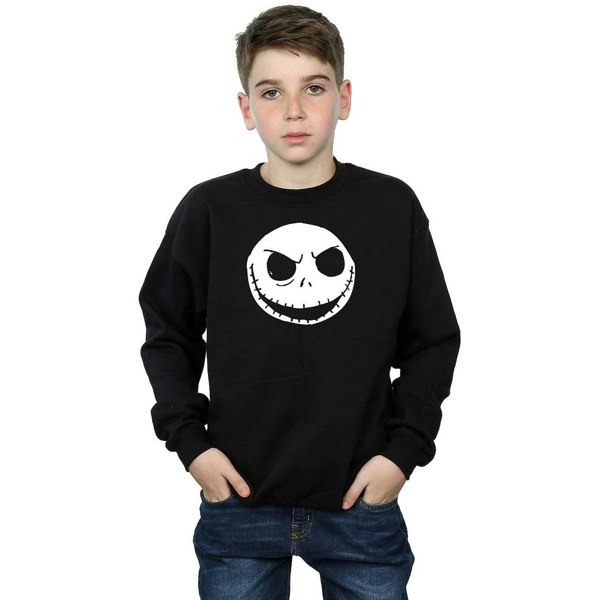 Nightmare Before Christmas Boys Jack Skellington Face Cotton Sweatshirt - Black