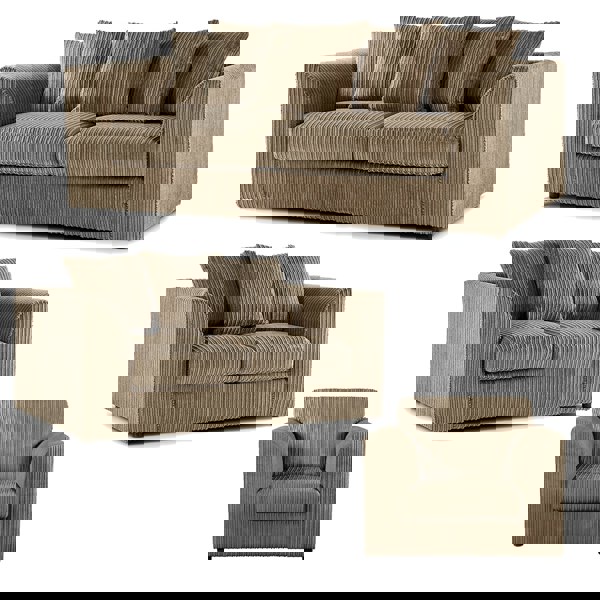 Furnishings For Less Luxor Full Jumbo Cord 3 Piece Suite - Scatter Back