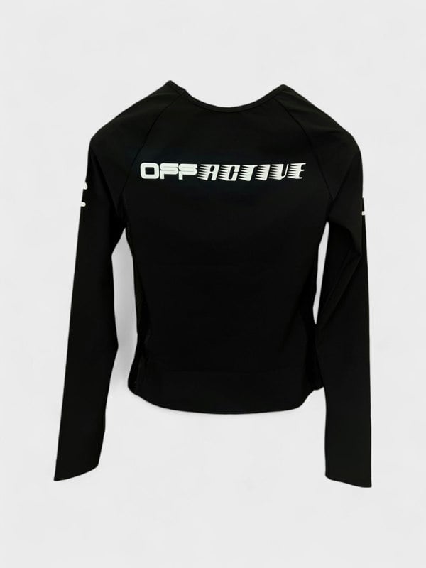 Off-White Logo Print Performance Top Black - Womens