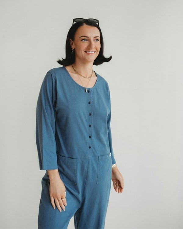 Mila Blue Long Sleeve Jumpsuit- image 2