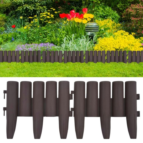 Berkfield Lawn Edgings 36 pcs Brown 10 m PP