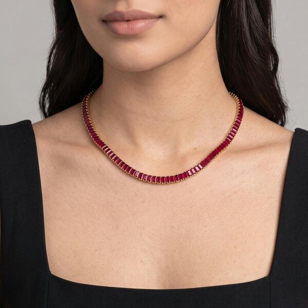Uchi & Soto Hanabi Red Stone Necklace