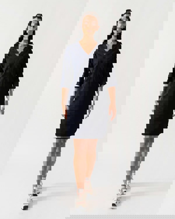 Maison Scotch V-Neck Sweat Panel Sleeved Womens Dress