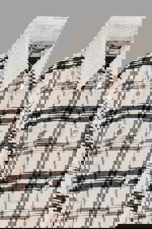 Men's Tartan Check Borg Lined Cotton Shacket