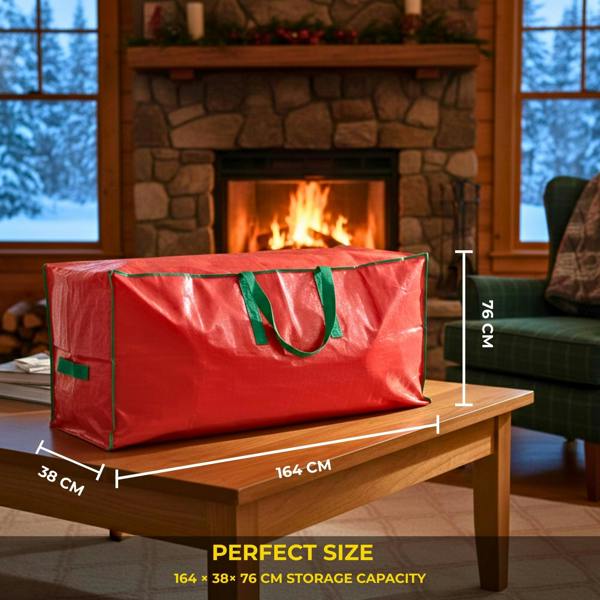 9ft Red Christmas Tree Storage Bag for Disassembled Artificial Trees image 3