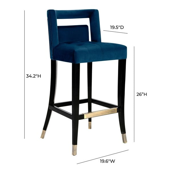 Furniture Edit Hart Navy Velvet Counter Bar Stool