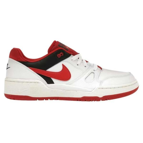 Nike Mens Full Force Leather Low Trainers - White/Red - 