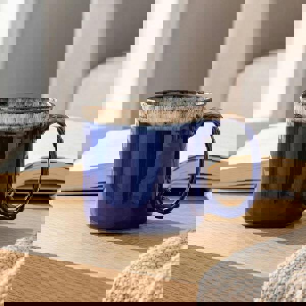 Upper Street Scandi Home Set of 2 560ml Royal Blue Reactive Glaze Ceramic Titan Mugs