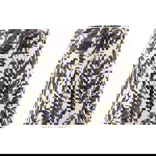 Midnight Blue Palm Leaf Themed 25cm Drum Lampshade with Fabric Lining Image 3