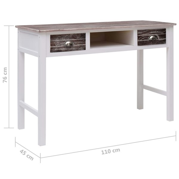Berkfield Writing Desk Brown 110x45x76 cm Wood