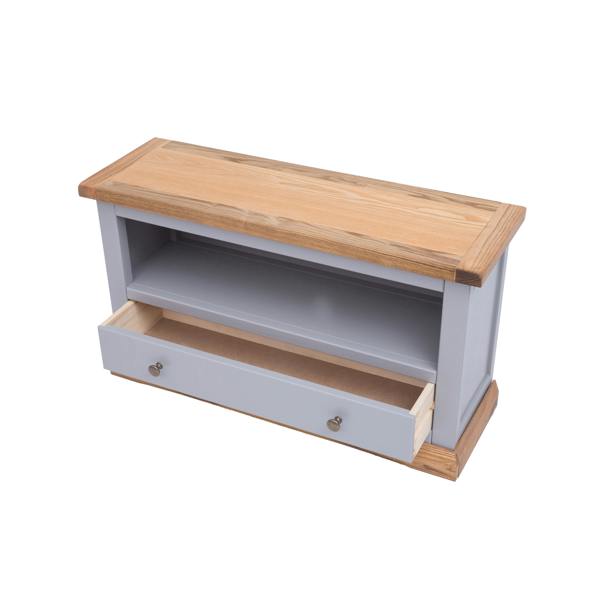 Cabinet Bits Biccari Grey 1 Drawer TV Cabinet Brass Knob