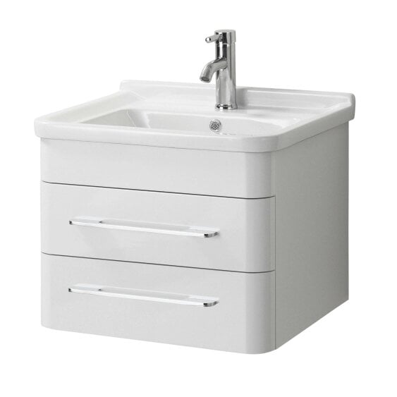 Maison by Premier Savannah White Hi Gloss Under Basin 2 Drawer Cabinet