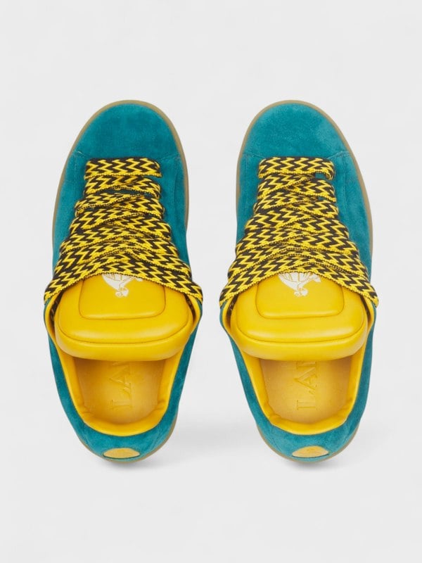 Lanvin x Future Hyper Curb Suede Sneakers Blue