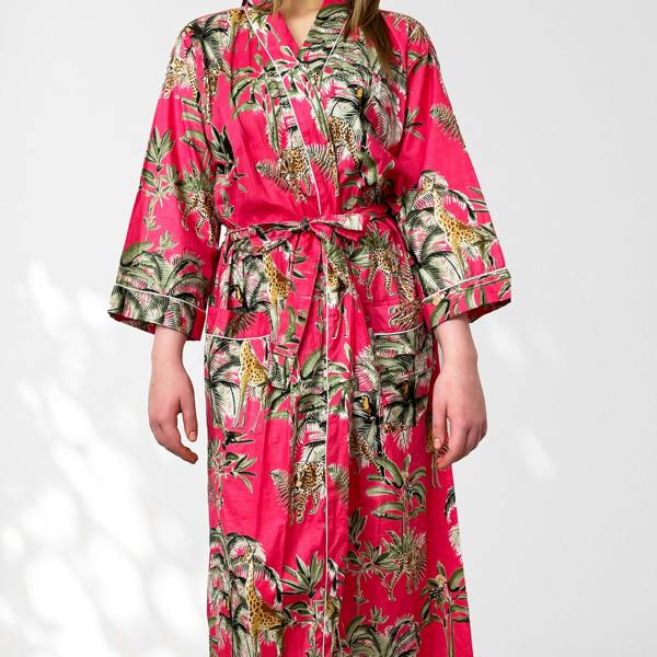 Hayley & Co Giraffe Print 100% Cotton Dressing Gown