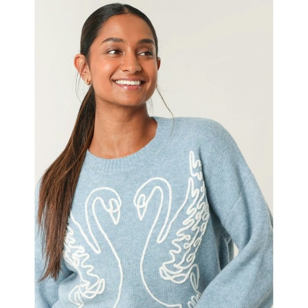 Blue Vanilla Embroidered Design Jumper