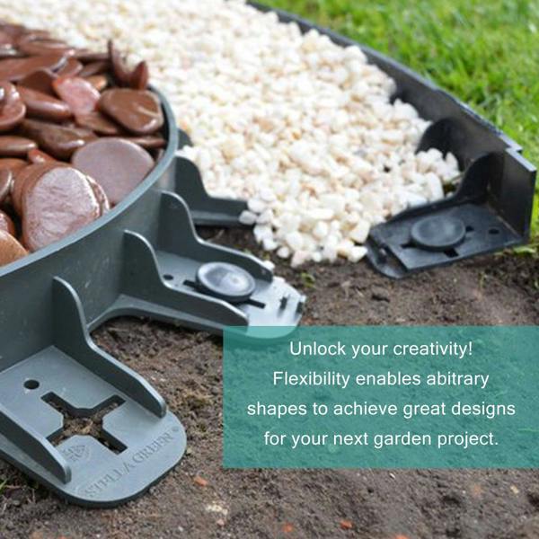 Flexible Lawn and Garden Edging with Ground Spikes Easy Install