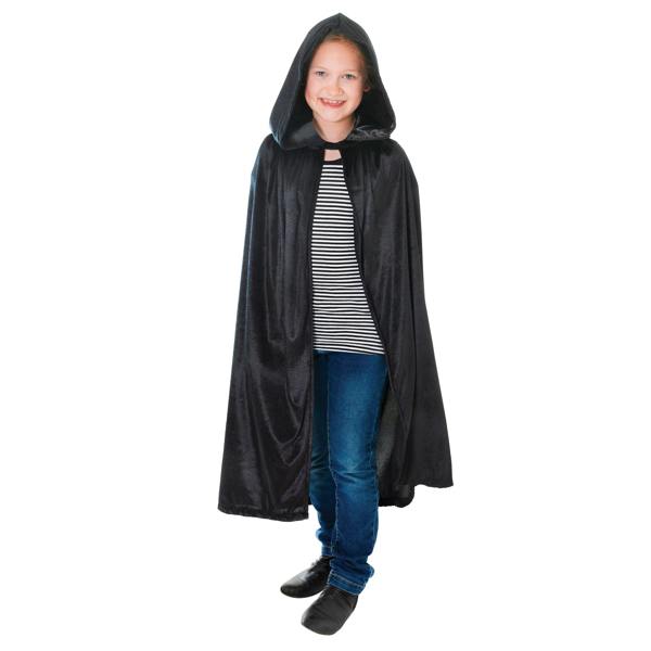 Bristol Novelty Kids/Childrens Velvet Hooded Cloak - Black - 