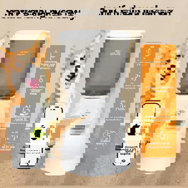 Skylos 4L Automatic Pet Feeder Wifi Auto Smart Dog Cat Food Dispenser Timer Feed