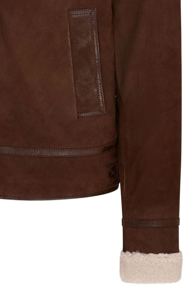 Infinity Leather Mens Real Sheep Suede Bomber Aviator Jacket - Sandnes