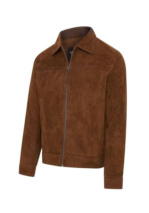 Infinity Leather Mens Retro Classic Suede Leather Harrington Biker Jacket - Bryne