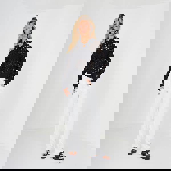 Brave Soul Black Cotton Open Knit Jumper - Black Image 3