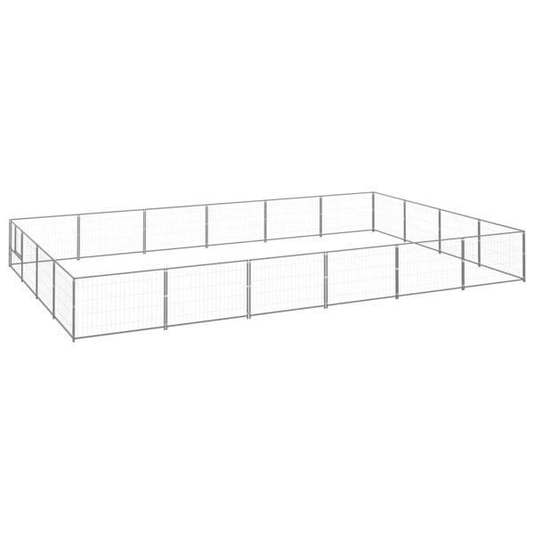 Berkfield Dog Kennel Silver 24 m2 Steel