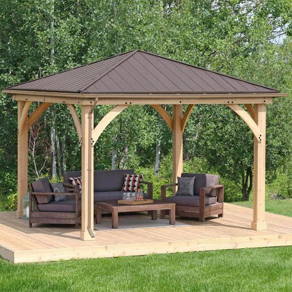 Rain Gutter Kit 12ft x 12ft Meridian Gazebo 3.7m x 3.7m Wooden Gazebo 5