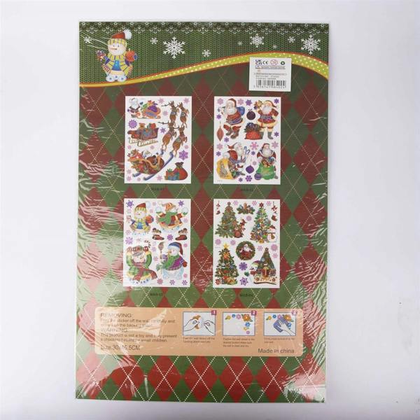 4 Pack 3D Christmas Window Stickers Assorted PVC Clings for Glass and Smooth Surfaces image 9