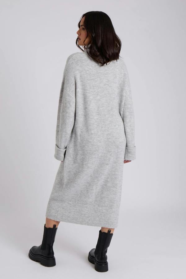 Urban Bliss Grey Roll Neck Midi Dress
