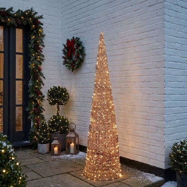 Garden Greatness Tall Titan Rose Gold Metallic Looped LED Treebelisk