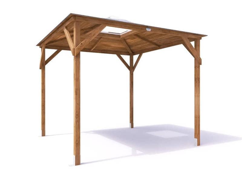 Dunster House Wooden Gazebo 2.5m x 2.5m Hut Tub Sheltered with Roof Felt, Erin