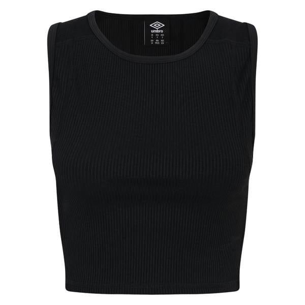 Umbro Womens Ribbed Crop Top - Black
