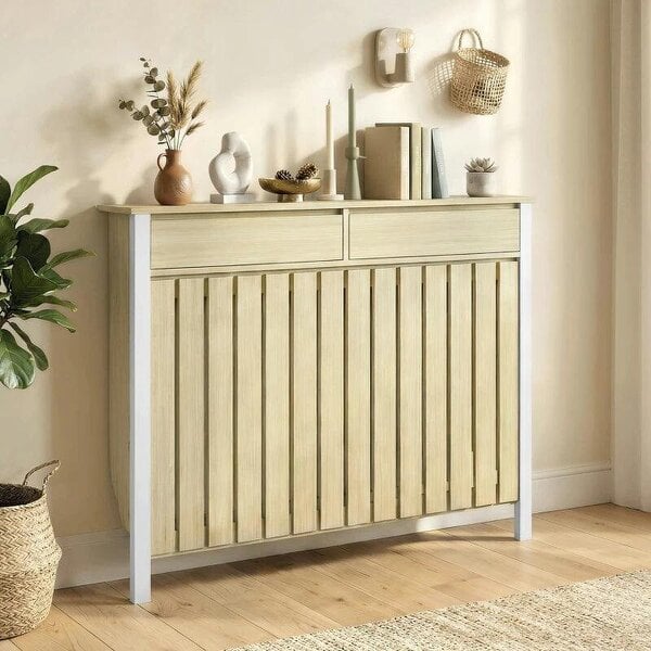 93 x 119cm Rustic-Look Radiator Cover - Oak - Oak