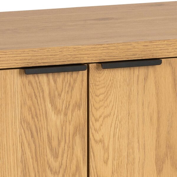 Wyld Haus Bramblewig 2 Door Oak Wood Sideboard Slat Design