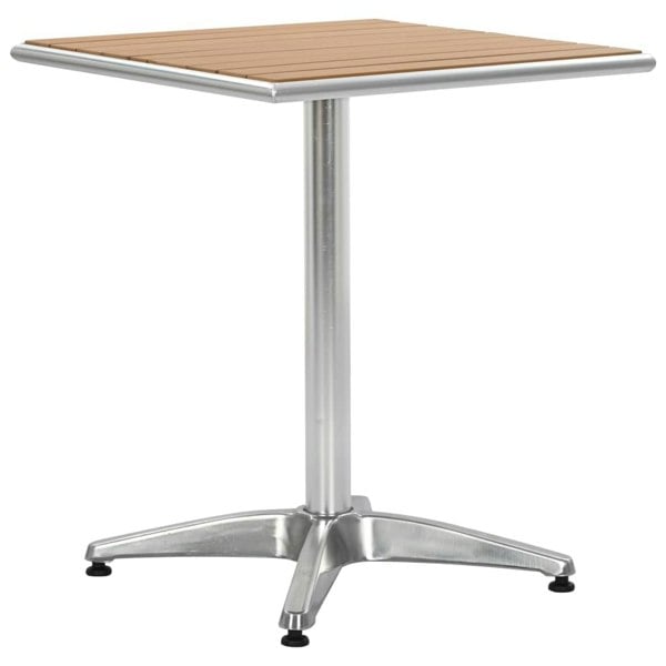 Berkfield Garden Table Silver 60x60x70 cm Aluminium and WPC