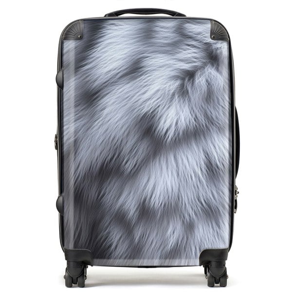 Warren Reed Fur Print Silver Fox Suitcase