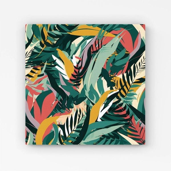 Warren Reed Coloured Tropical Leaves Canvas