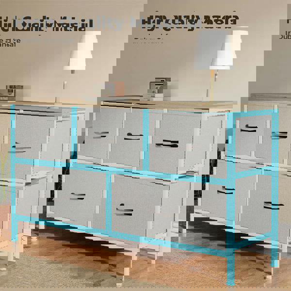 Levede Fabric Chest of Drawers 5 Drawer Dresser Bedside Storage Organizer Unit