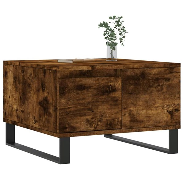 Berkfield Coffee Table Smoked Oak 55x55x36.5 cm Engineered Wood