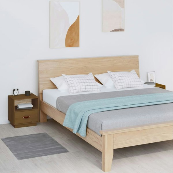 Berkfield Bedside Cabinets 2 pcs Honey Brown 40x34x45 cm Solid Wood Pine