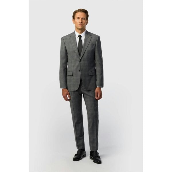Ted Baker Slim Fit Grey Hopsack Check Jacket