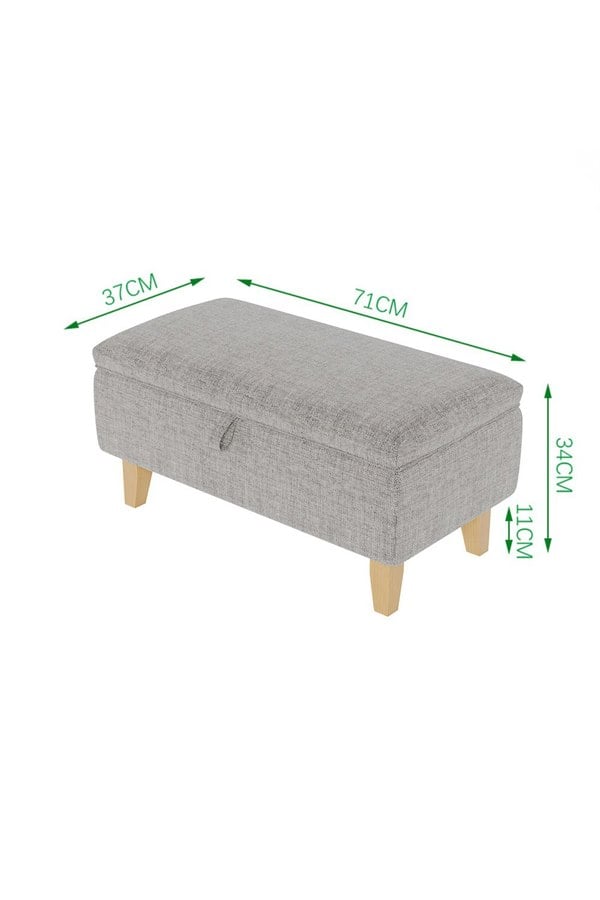 Living and Home Wide Rectangle Storage Ottoman Footstool