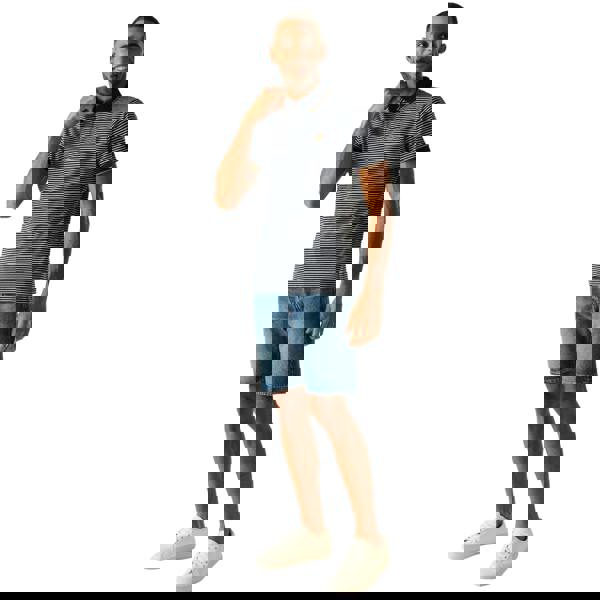 Regatta Mens Tiver Striped Polo Shirt - Navy/Stone White - 